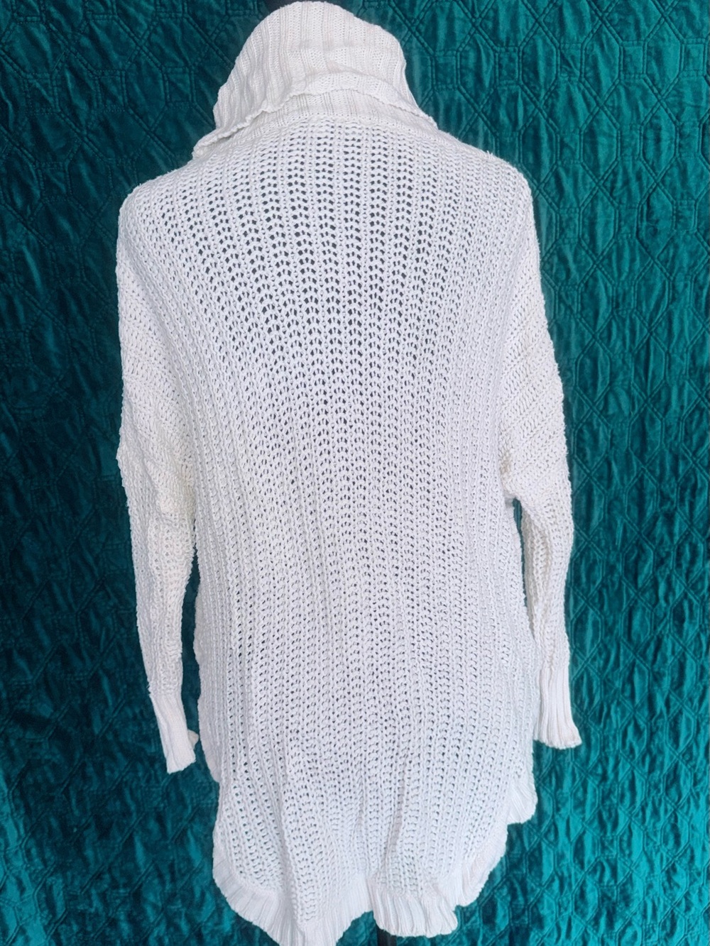 Express Cream Open-Knit Turtleneck Sweater